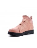Pink ankle boot with rhinestones