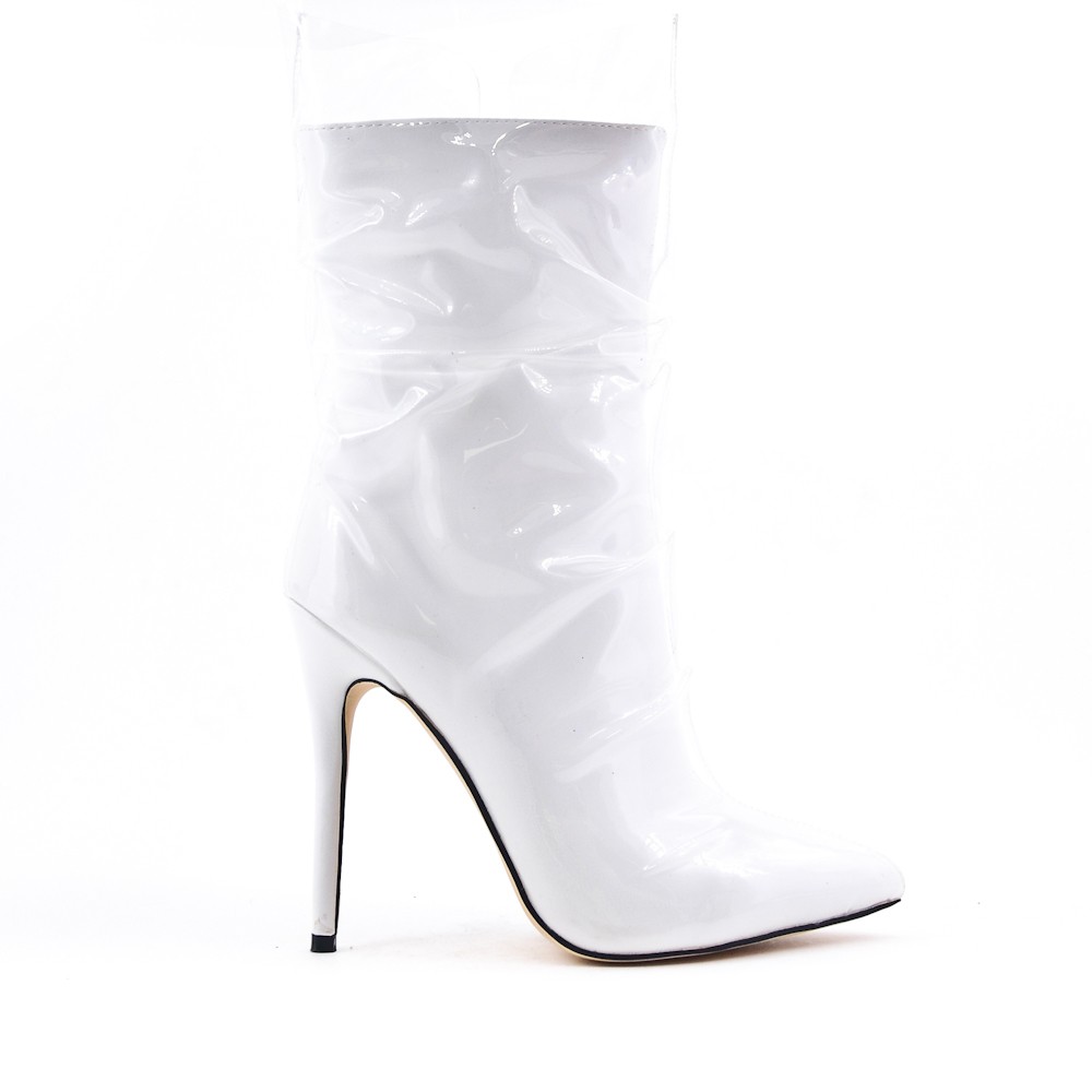 bottines blanches talon