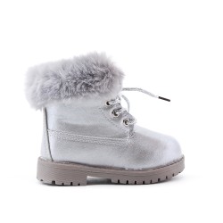 Botte fille argent à lacet