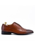 Cognac Derby with leather lace