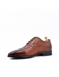 Cognac Derby with leather lace