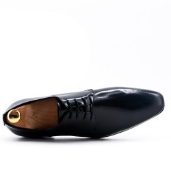 Derby noir à lacet en cuir lisse
