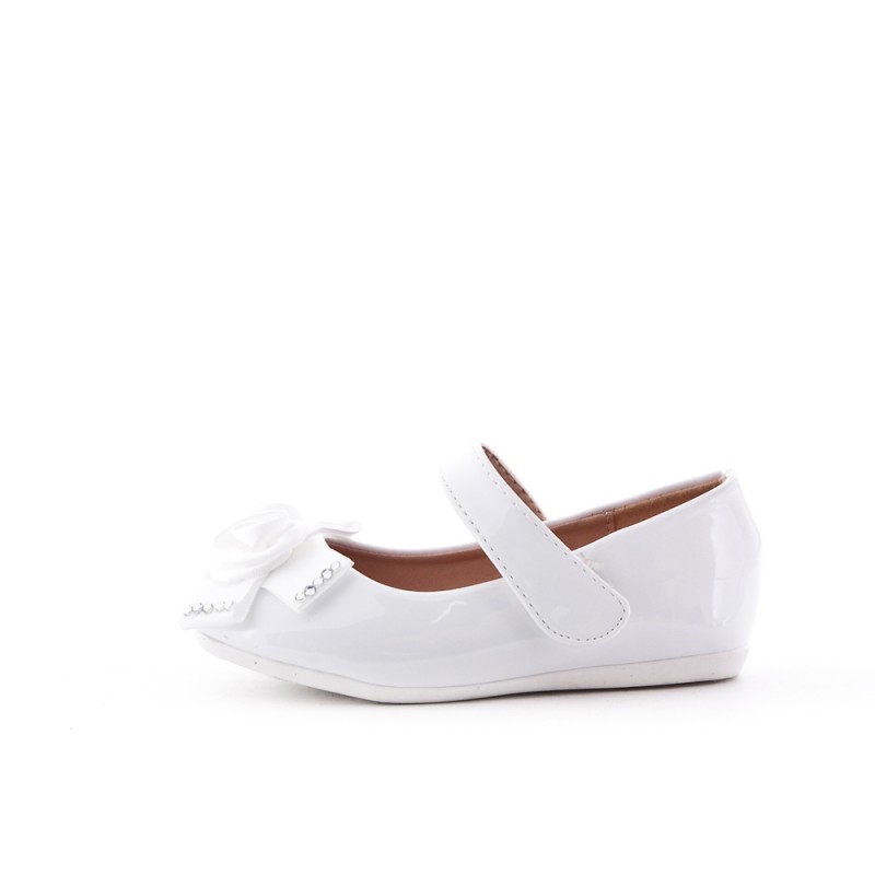 Blanche Fille Vernis Fleur Ballerine En À VpzUqSMG