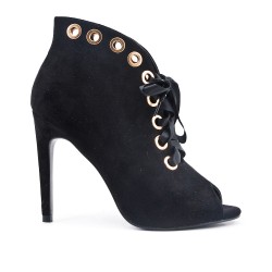 Black ankle boot with open toe