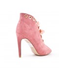 Pink ankle boot with open toe