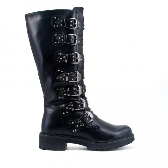 Studded black ankle boot