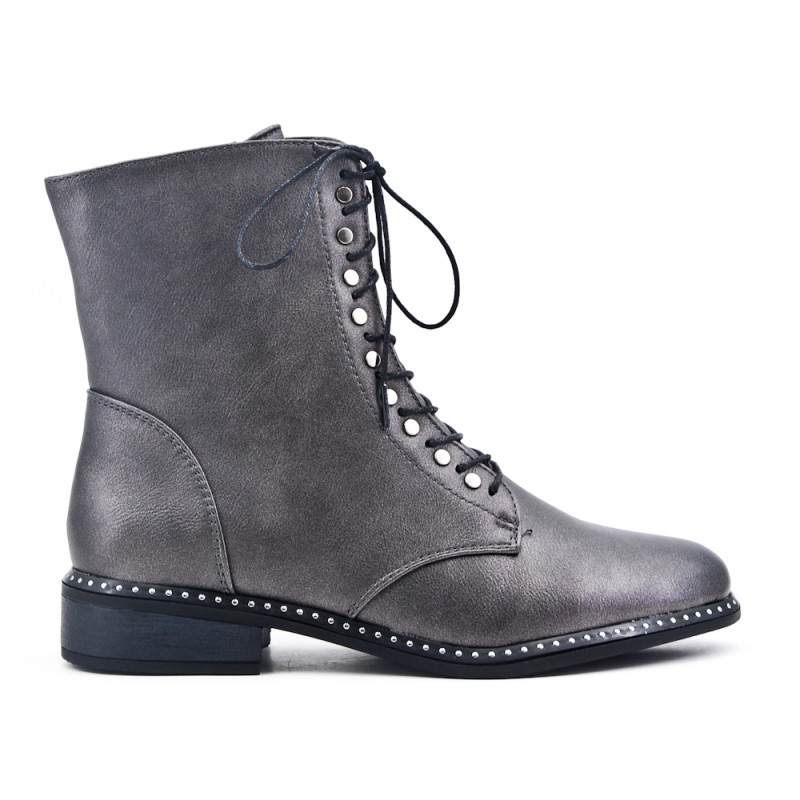 botte grise en daim