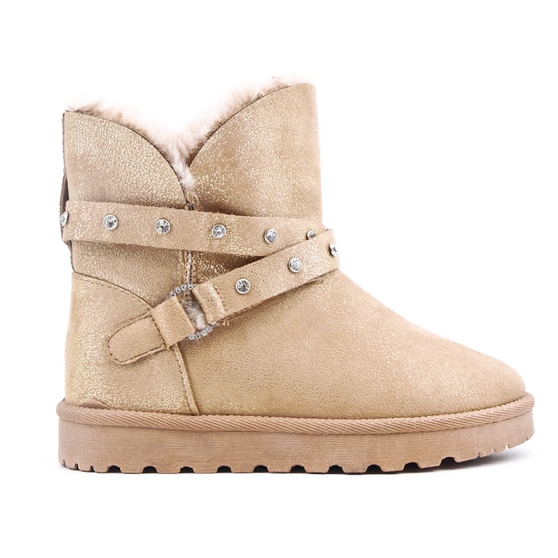 padded boots beige