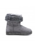 Gray ankle boot with sole and rhinestones
