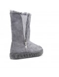 Gray ankle boot with sole and rhinestones