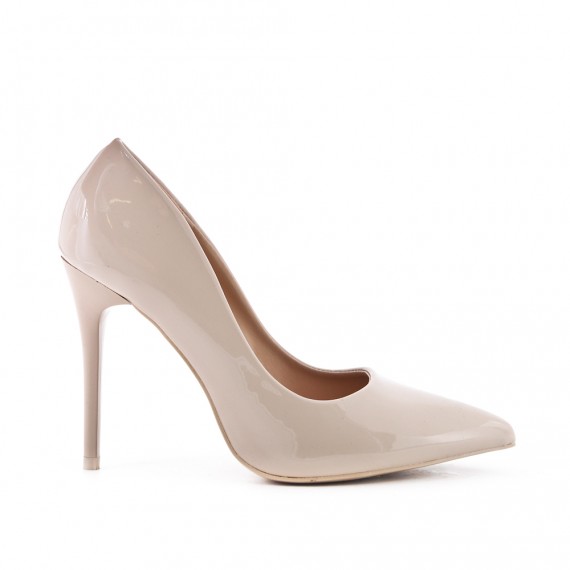 escarpin beige vernis