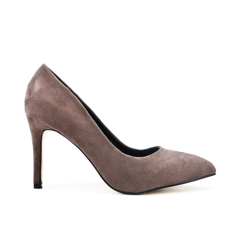 escarpin taupe daim
