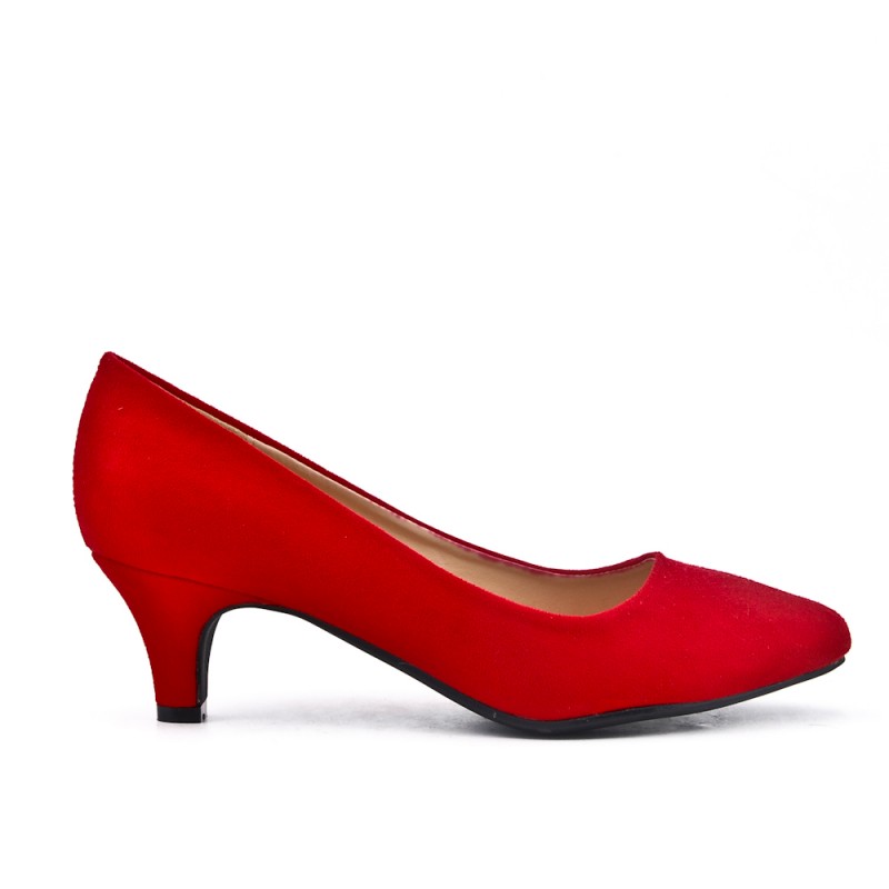 escarpin daim rouge