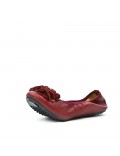 Red wine comfort ballerina with flower pattern