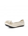 White comfort ballerina with flower pattern