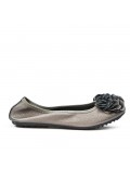 Gray comfort ballerina with flower pattern