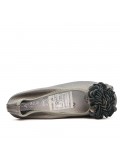 Gray comfort ballerina with flower pattern