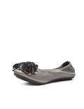 Gray comfort ballerina with flower pattern