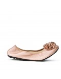 Champagne comfort ballerina with flower pattern