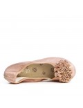 Champagne comfort ballerina with flower pattern