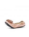 Champagne comfort ballerina with flower pattern