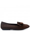 Talla grande 39-43 - Mocasín marron con pompón