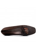 Big size 39-43 - Brown loafer with pompom