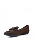 Talla grande 39-43 - Mocasín marron con pompón