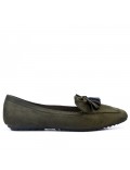 Big size 39-43 - Green loafer with pompom