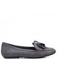 Talla grande 39-43 - Mocasín gris con pompón