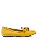 Grande taille 39-43 - Mocassin jaune à pompon