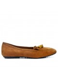 Big size 39-43 - Camel loafer with pompom