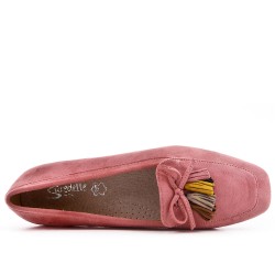 Talla grande 39-43 - Mocasín rosa con pompón