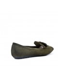 Talla grande 39-43 - Mocasín verde con pompón