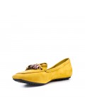 Big size 39-43 - Yellow loafer with pompom