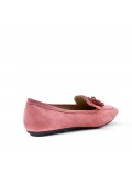 Grande taille 39-43 - Mocassin rose à pompon