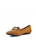 Big size 39-43 - Camel loafer with pompom