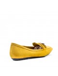 Grande taille 39-43 - Mocassin jaune à pompon