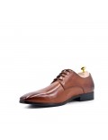 Cognac Derby with leather lace