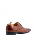 Cognac Derby with leather lace