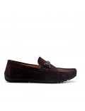 Brown moccasin in faux suede