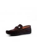 Brown moccasin in faux suede