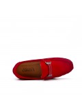 Child moccasin in red suede
