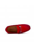 Mocassin enfant en simili daim rouge