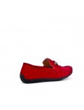 Mocassin enfant en simili daim rouge