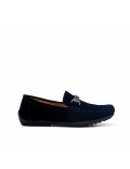 Mocassin enfant en simili daim bleu