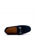 Mocassin enfant en simili daim bleu