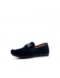 Mocassin enfant en simili daim bleu