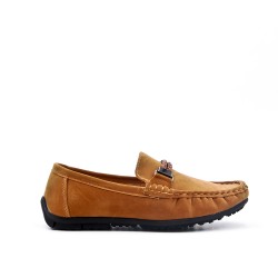 Child moccasin in camel suede