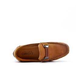 Child moccasin in camel suede